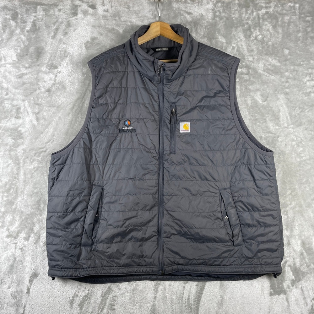Carhartt Vest Men 3XL Grey Rain Defender Relaxed Fit OV2286-M Puffer